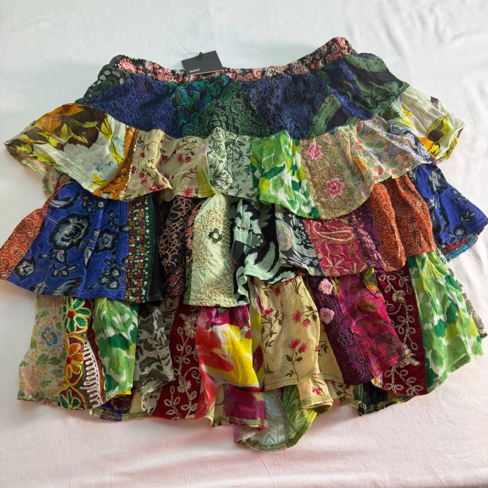 Young Threads Patchwork Boho Skirt XL Festival Hi… - image 7